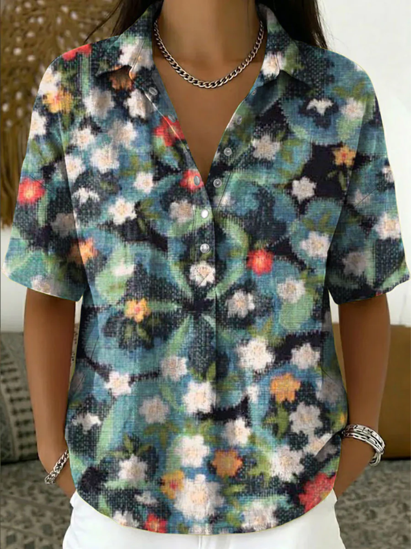 CLARA PATTERNED COLLAR BLOUSE