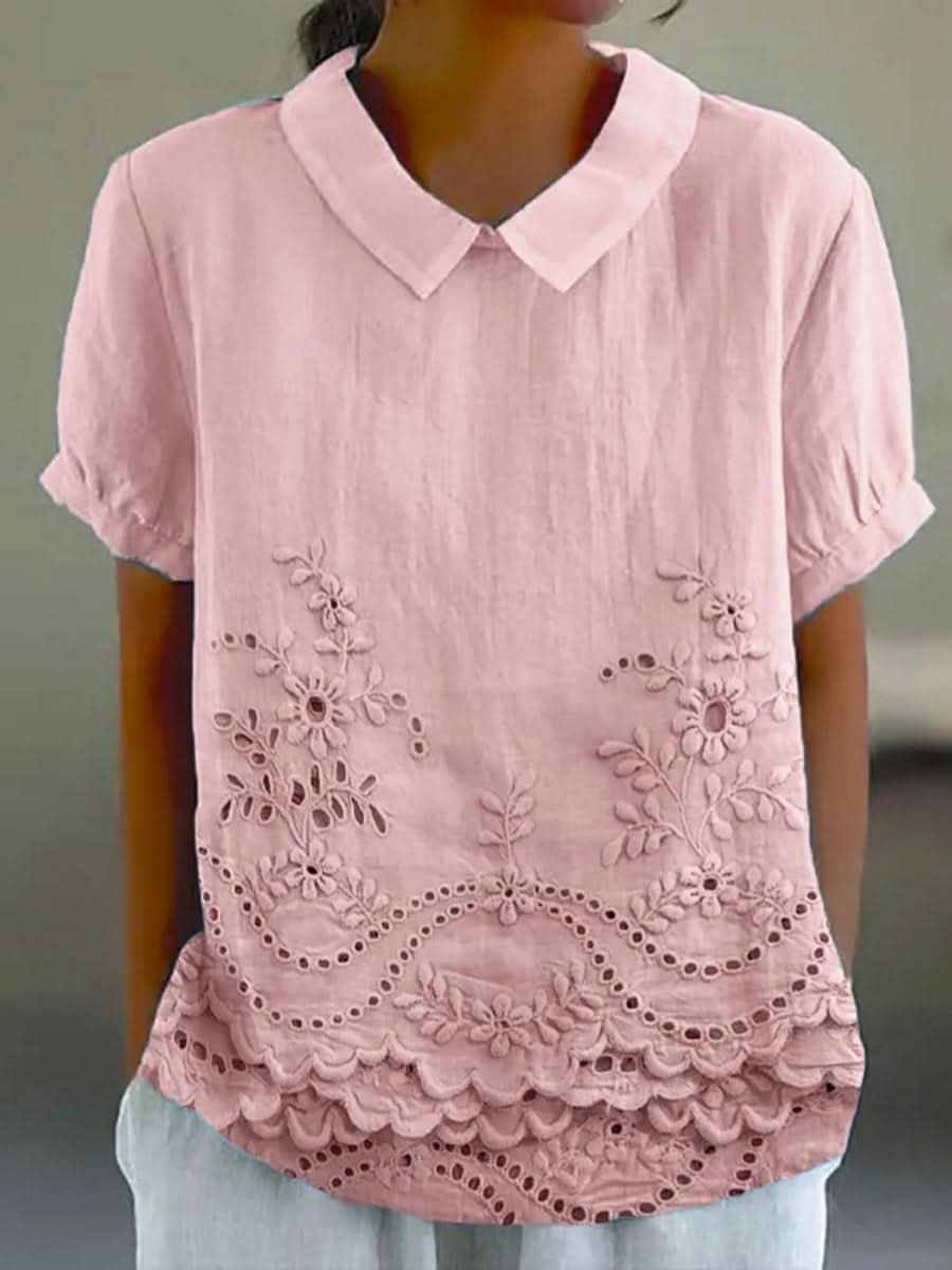 LILY BLOOM EMBROIDERED TOP