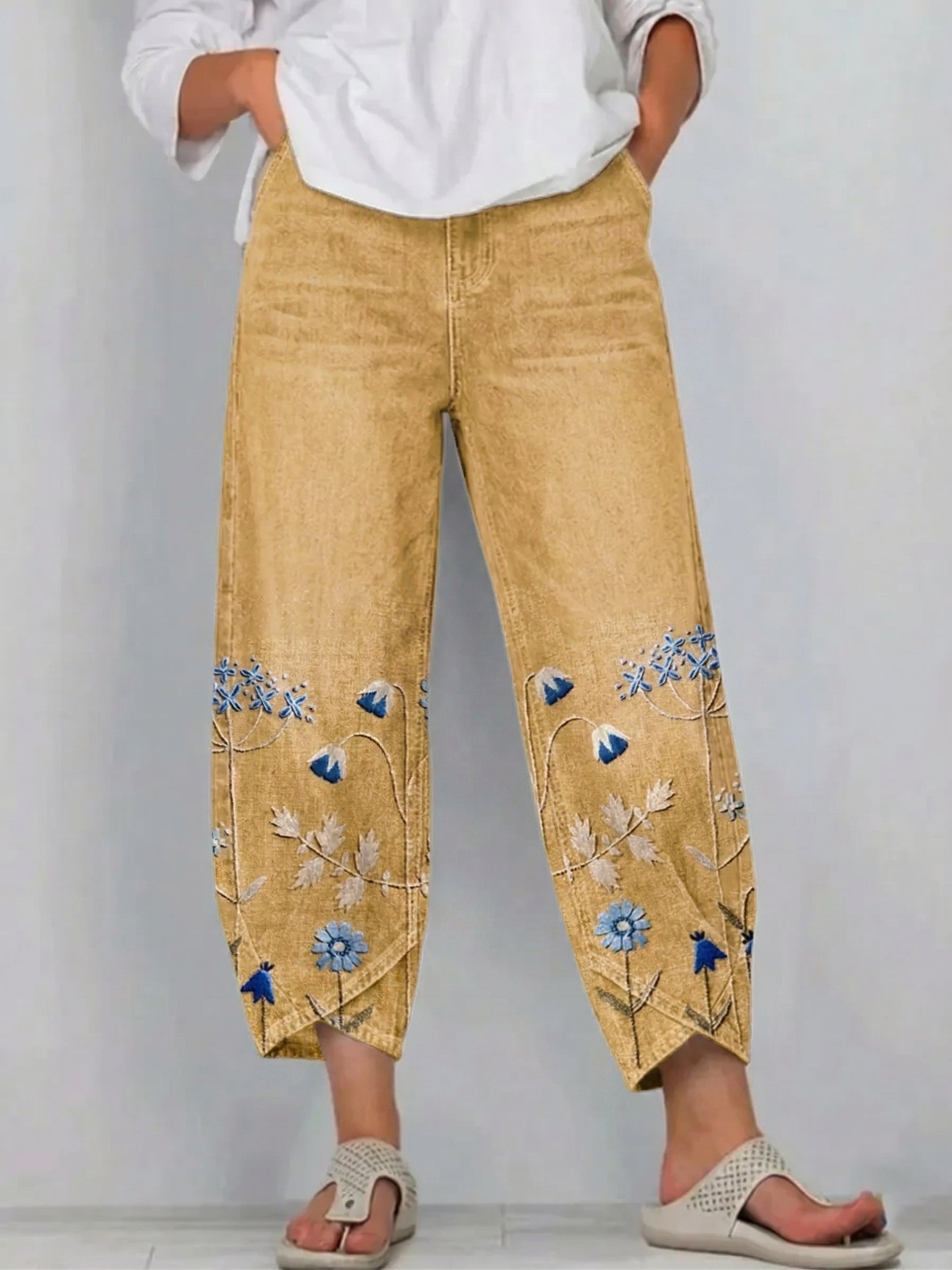 Mirabelle | Floral embroidered trousers