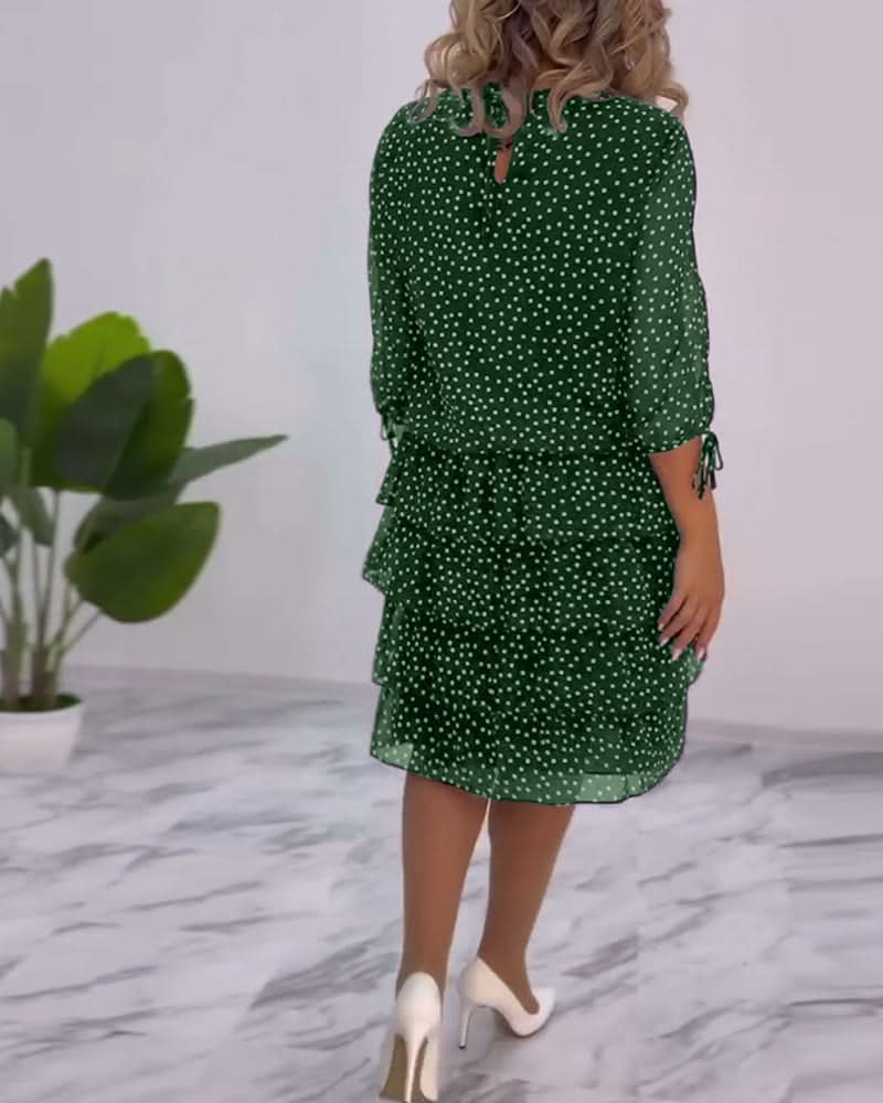 LUNESSA POLKA TIERED DRESS