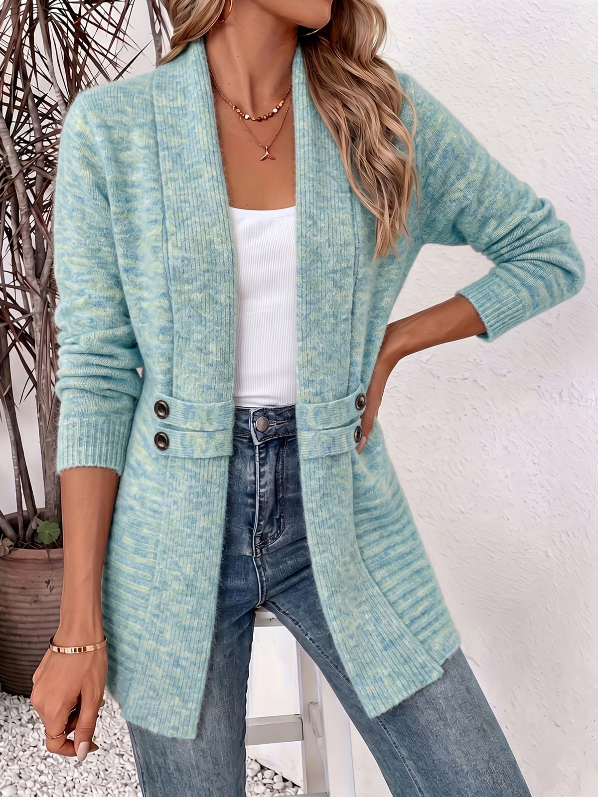 Yara | Elegant Women's Cardigan - Open Front & Cinched Waist