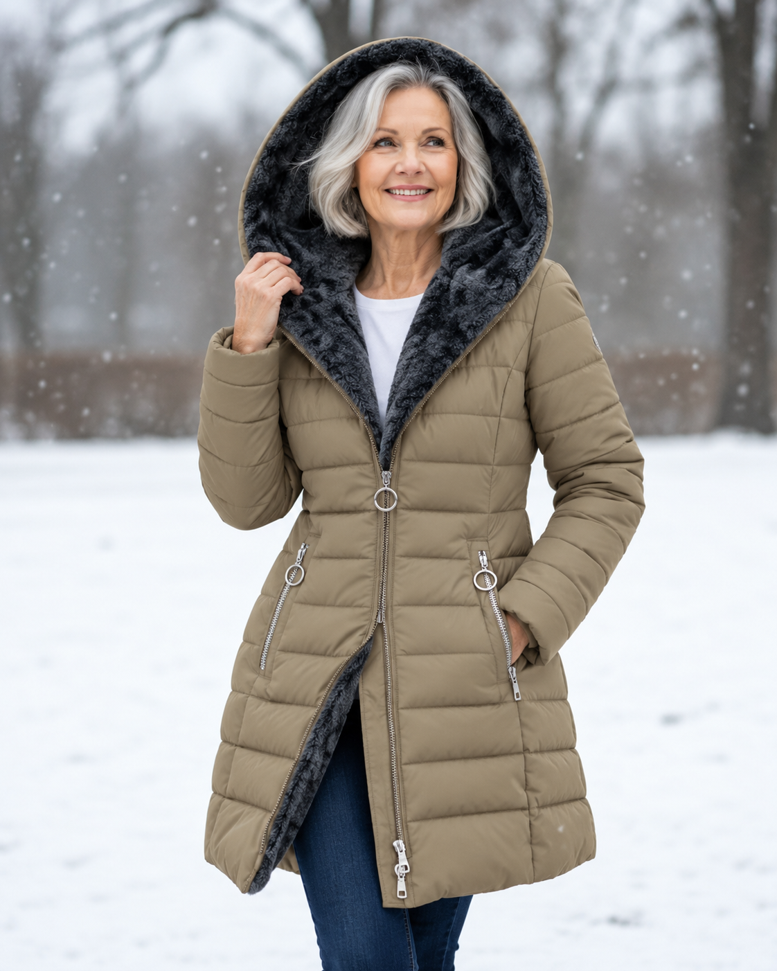 Marga™ | Warm Quilted Winter Jacket with Hood