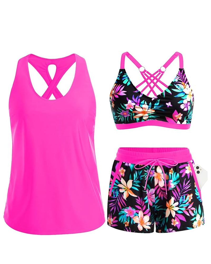 Maren | Three-Piece Tankini Bikini & Cover-Up Set