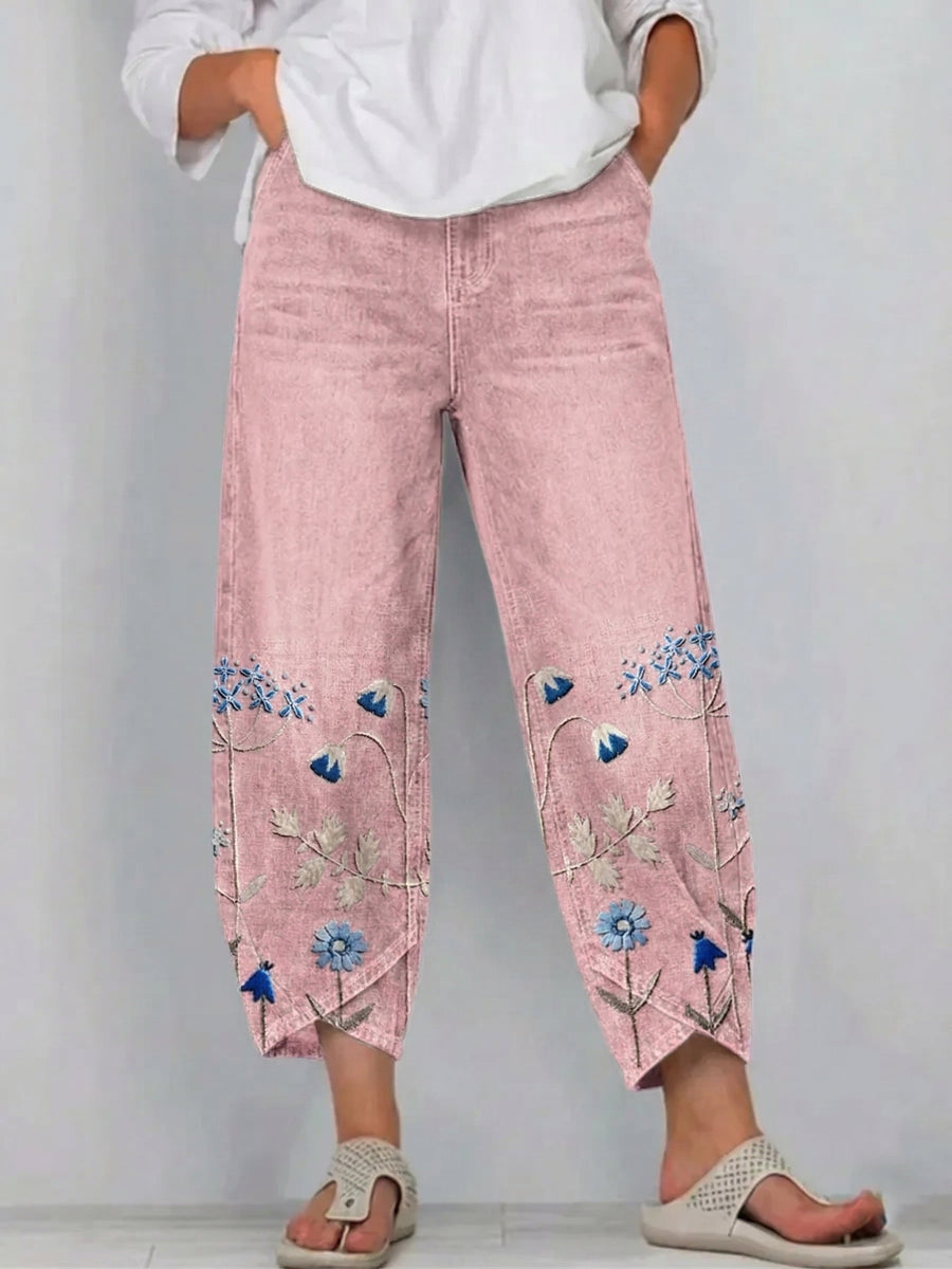 Mirabelle | Floral embroidered trousers