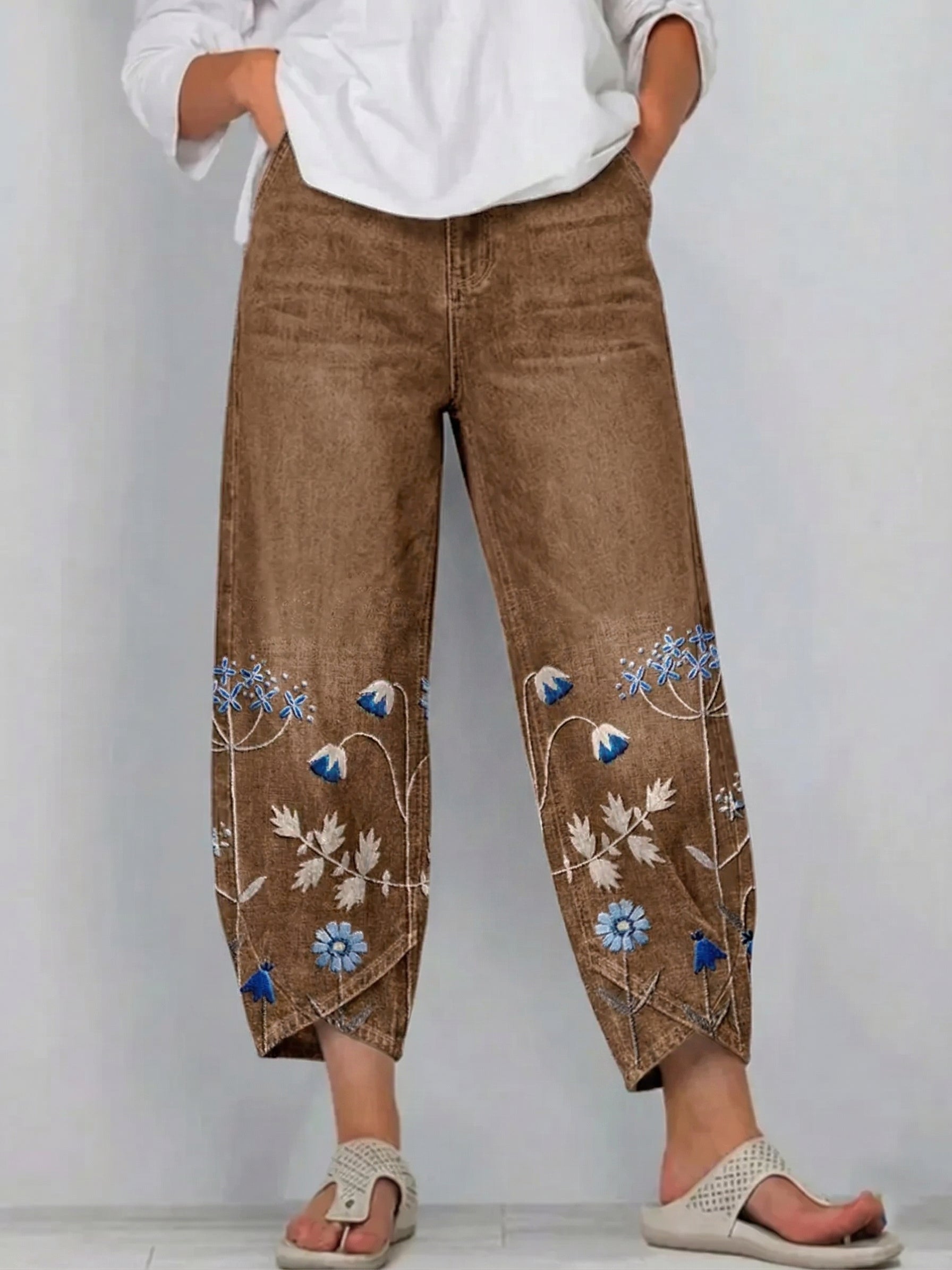 Mirabelle | Floral embroidered trousers
