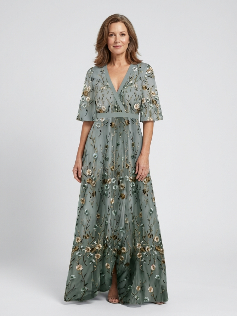 ELSIE V-NECK FLORAL DRESS