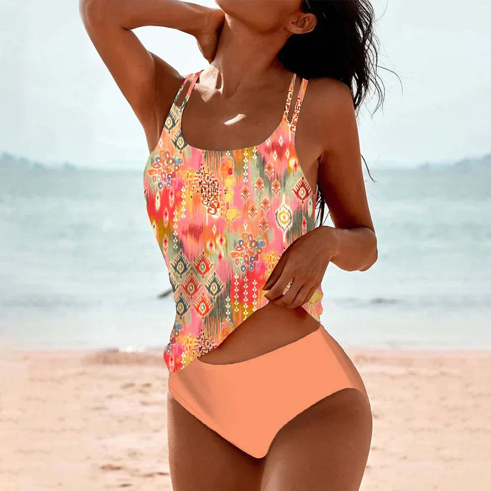 Zara | Boho Print High-Waist Tankini Set