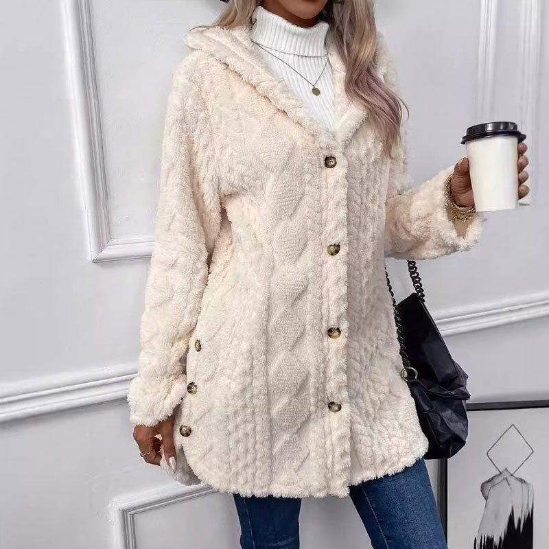 Fay | Warm Hooded Diamond-Pattern Jacket