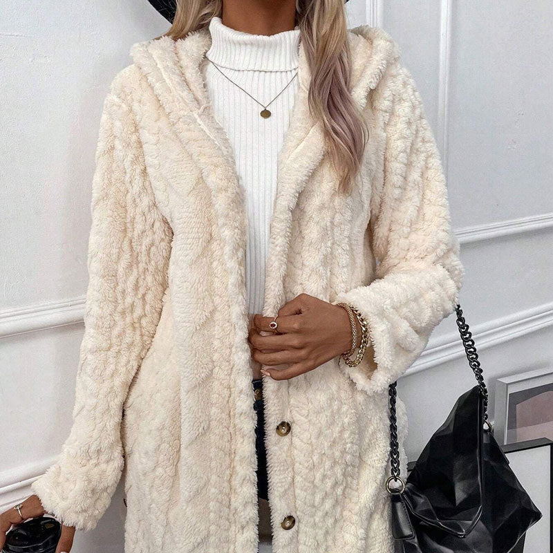 Fay | Warm Hooded Diamond-Pattern Jacket