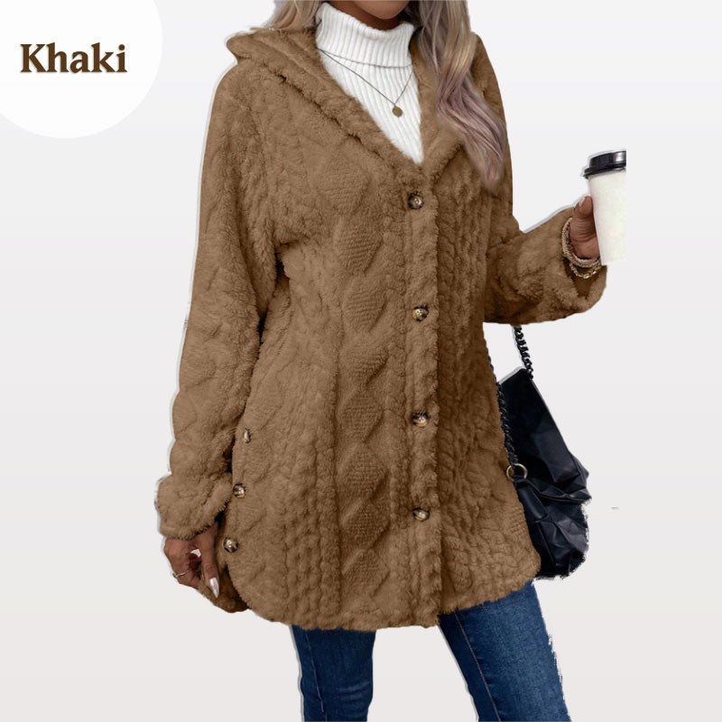 Fay | Warm Hooded Diamond-Pattern Jacket