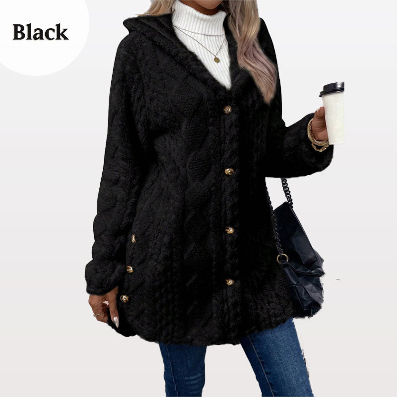 Fay | Warm Hooded Diamond-Pattern Jacket