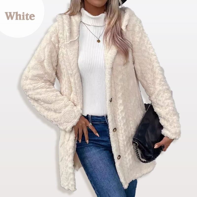 Fay | Warm Hooded Diamond-Pattern Jacket