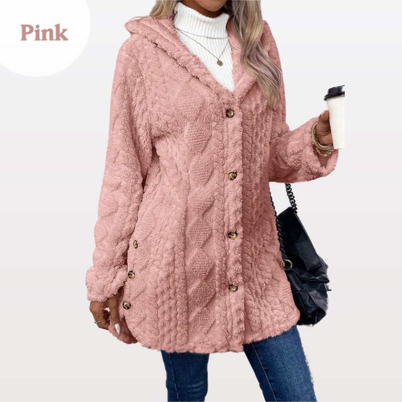 Fay | Warm Hooded Diamond-Pattern Jacket