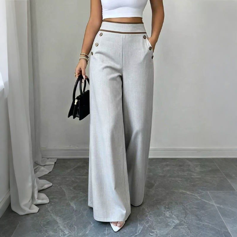 Super-Stretch Wide-Leg Trousers