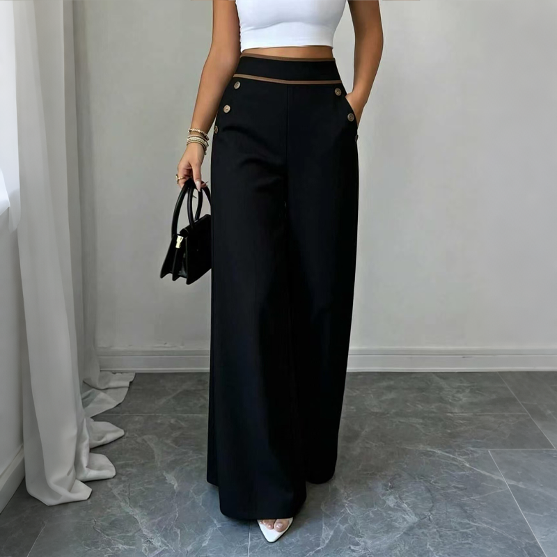 Super-Stretch Wide-Leg Trousers