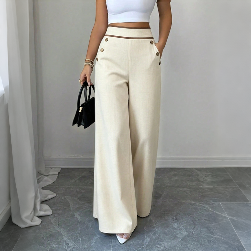 Super-Stretch Wide-Leg Trousers