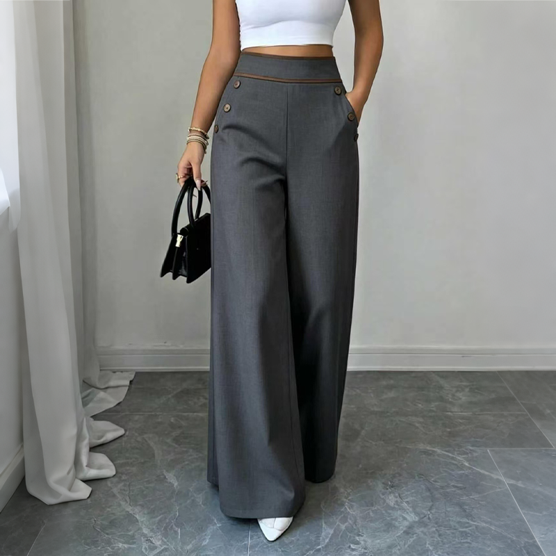 Super-Stretch Wide-Leg Trousers