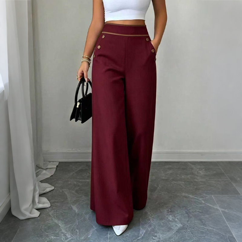 Super-Stretch Wide-Leg Trousers