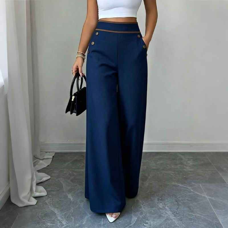 Super-Stretch Wide-Leg Trousers