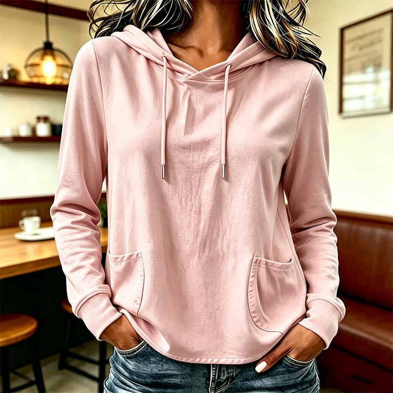 Casual Hoodie with Drawstring & Pockets
