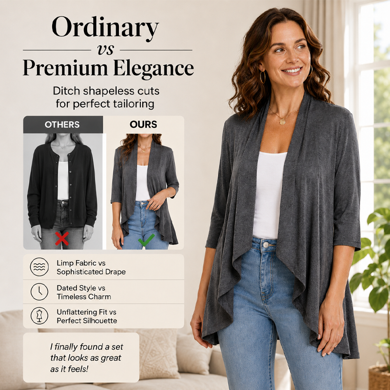 Susan | 3/4 Sleeve Open Front Cardigan