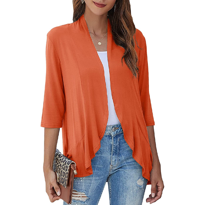 Susan | 3/4 Sleeve Open Front Cardigan