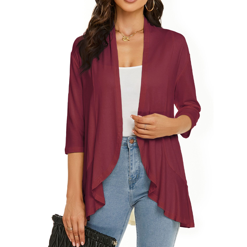 Susan | 3/4 Sleeve Open Front Cardigan