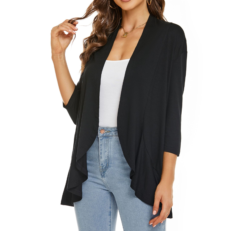 Susan | 3/4 Sleeve Open Front Cardigan