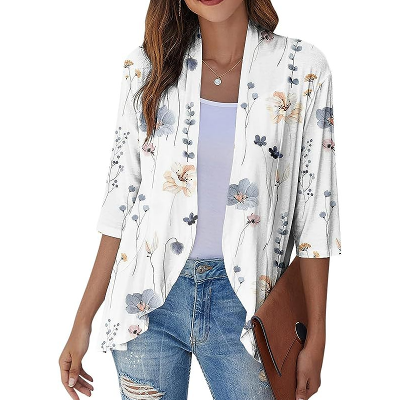 Susan | 3/4 Sleeve Open Front Cardigan