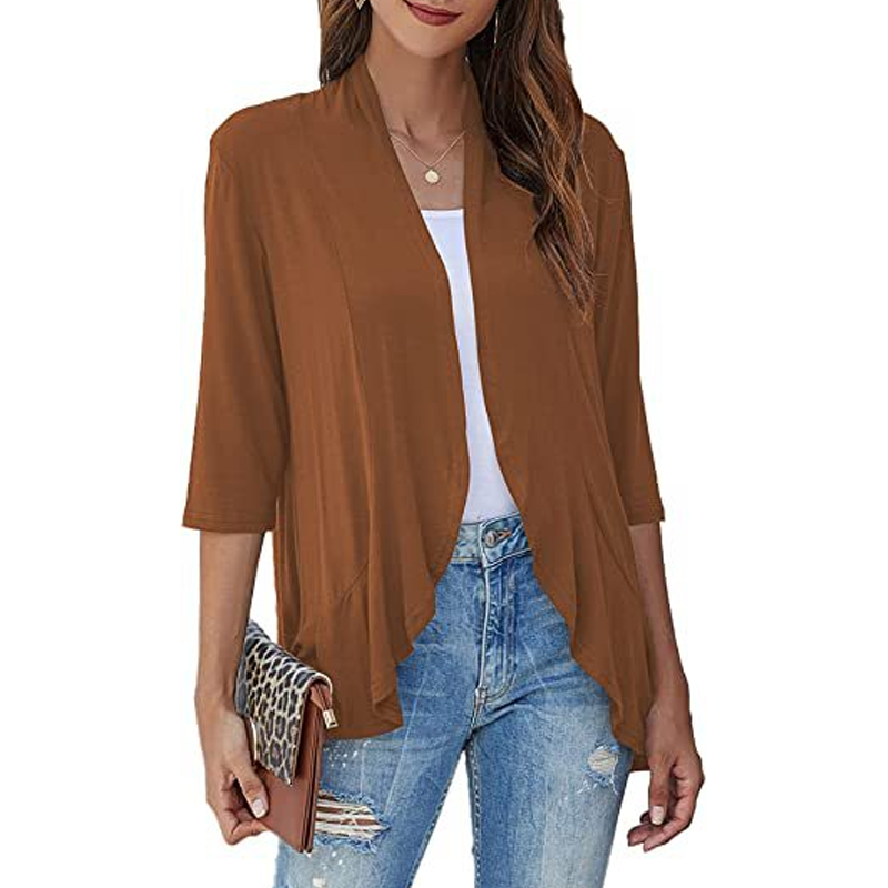 Susan | 3/4 Sleeve Open Front Cardigan