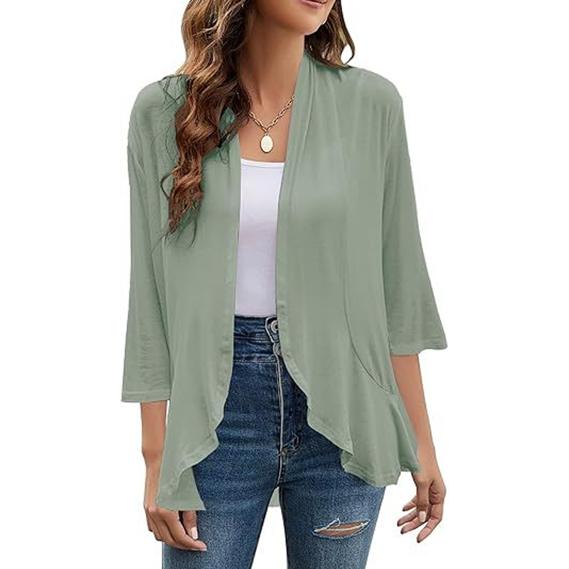 Susan | 3/4 Sleeve Open Front Cardigan