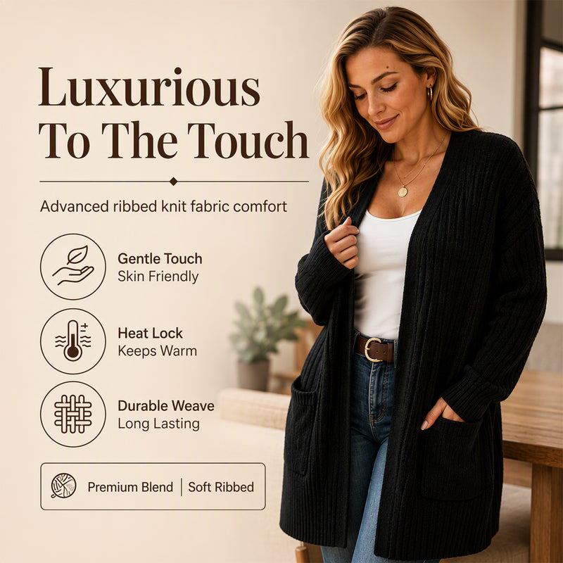 Lily | Ribbed Knit Cardigan