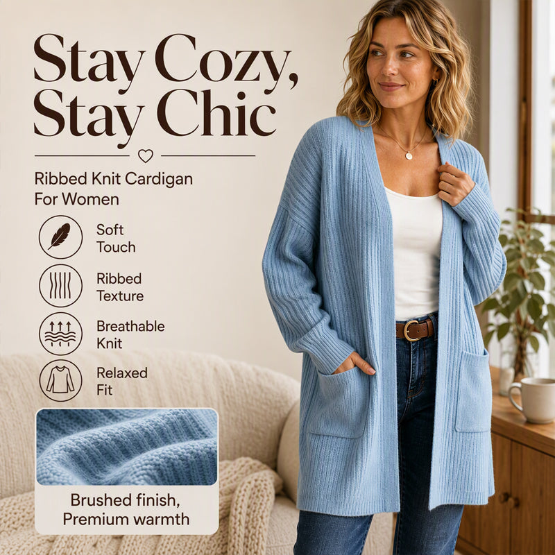 Lily | Ribbed Knit Cardigan