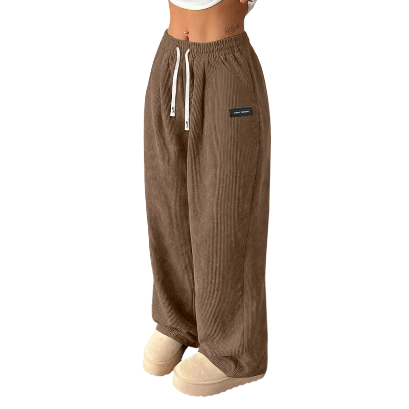 Emily | Wide-Leg Corduroy Drawstring Trousers