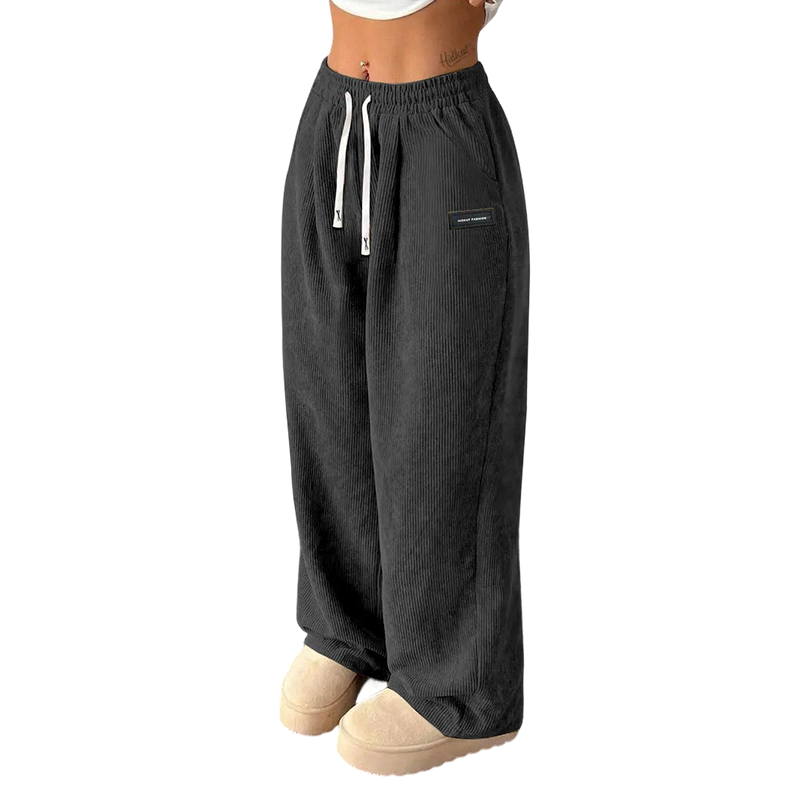 Emily | Wide-Leg Corduroy Drawstring Trousers