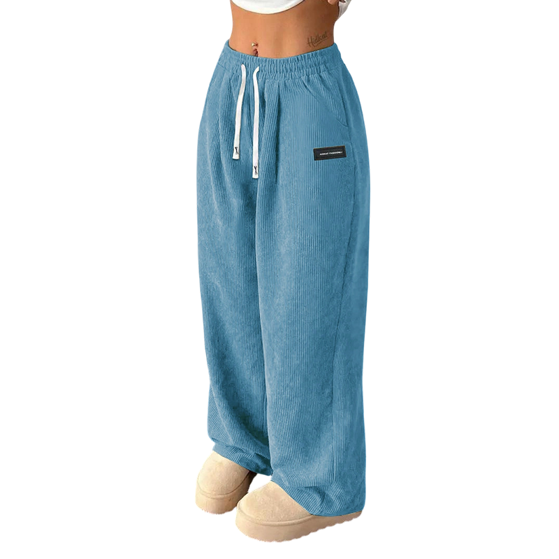 Emily | Wide-Leg Corduroy Drawstring Trousers