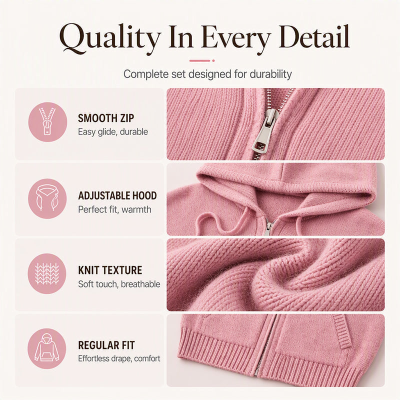 Elyza | Loose Hooded Knit Cardigan