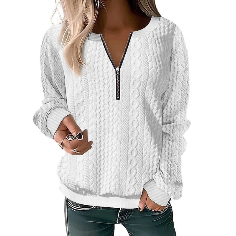 Evelynn | Cable Knit Half-Zip Jumper