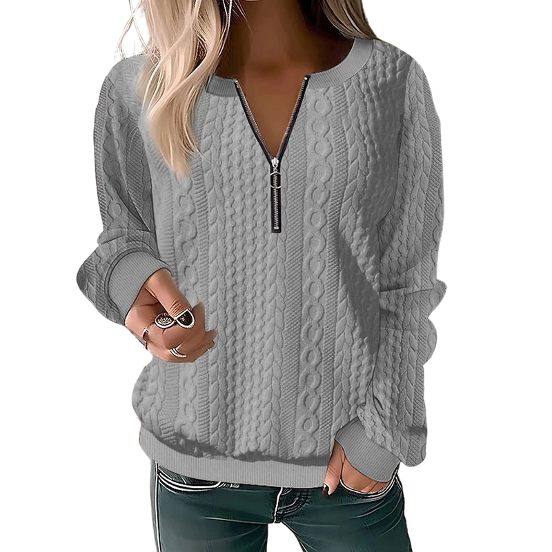 Evelynn | Cable Knit Half-Zip Jumper