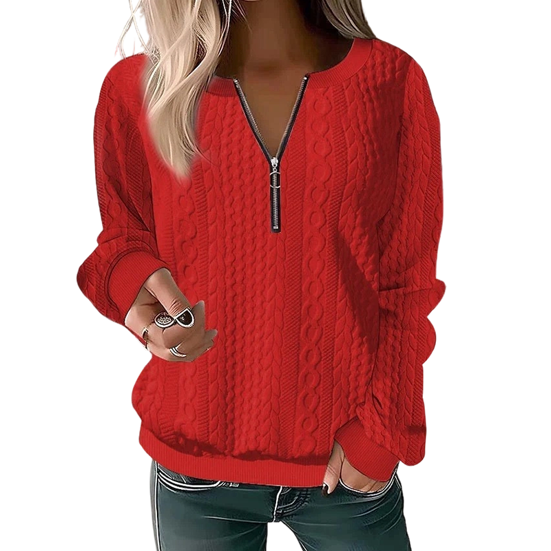 Evelynn | Cable Knit Half-Zip Jumper