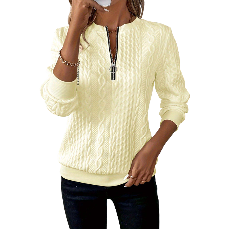 Evelynn | Cable Knit Half-Zip Jumper