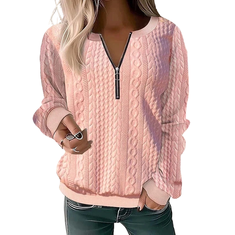 Evelynn | Cable Knit Half-Zip Jumper