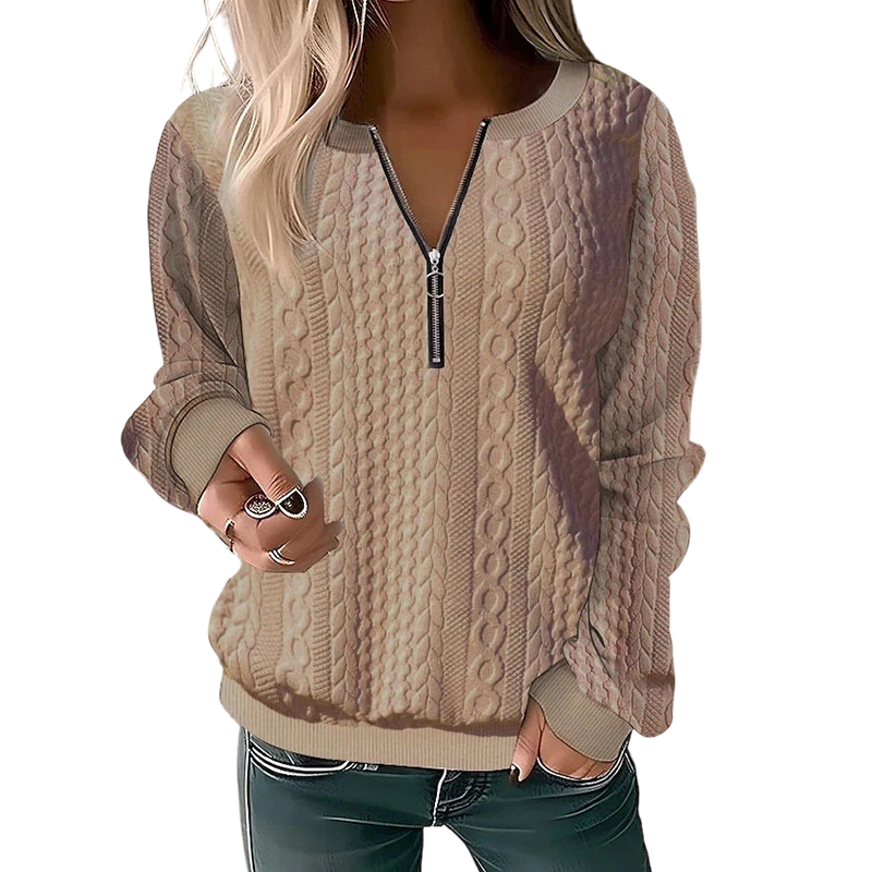 Evelynn | Cable Knit Half-Zip Jumper