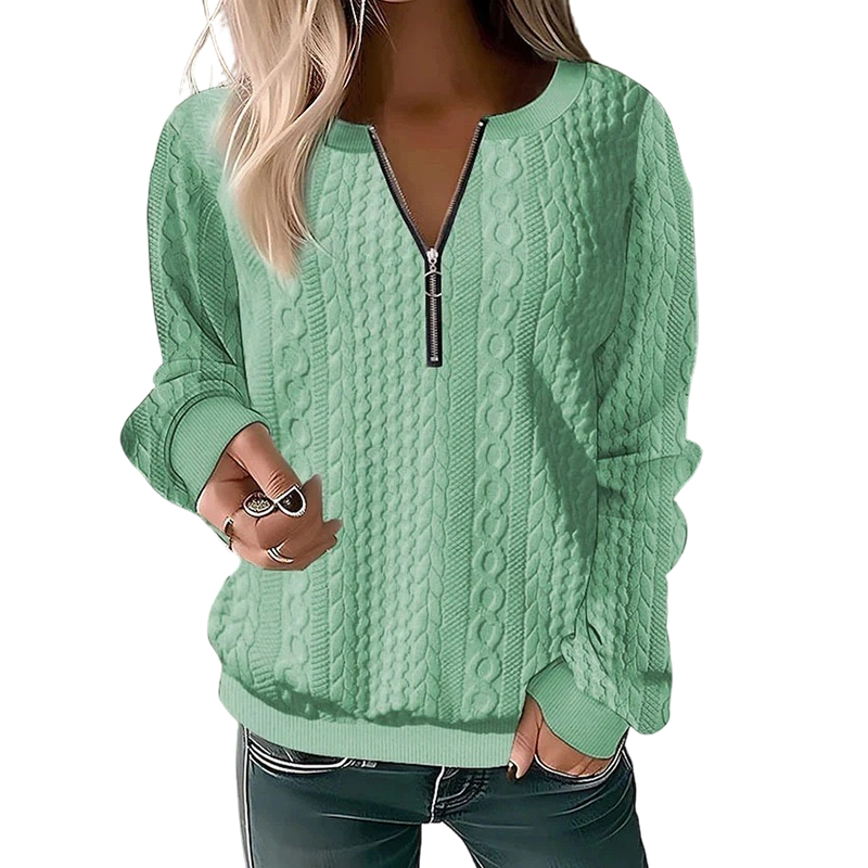 Evelynn | Cable Knit Half-Zip Jumper
