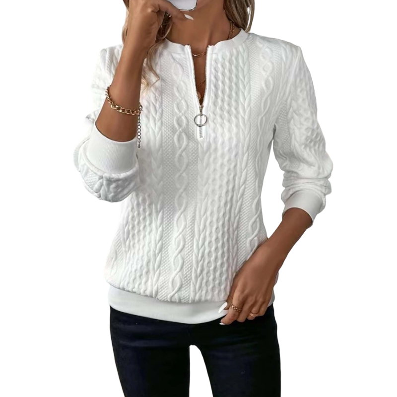 Evelynn | Cable Knit Half-Zip Jumper