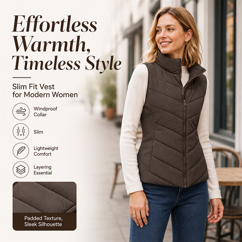 Susan | Quilted Stand-Collar Puffer Gilet