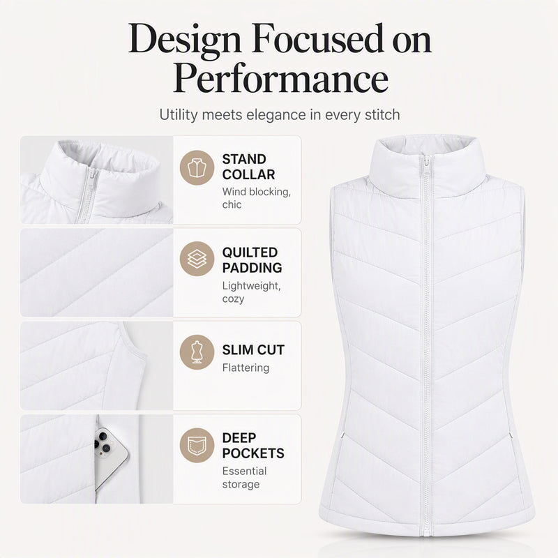 Susan | Quilted Stand-Collar Puffer Gilet
